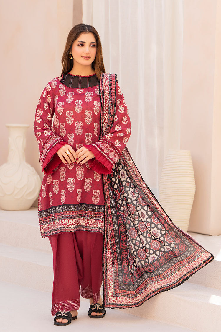 Picture of Ellena - 3-PC Unstitched Printed Lawn Suit - Available at Raja Sahib