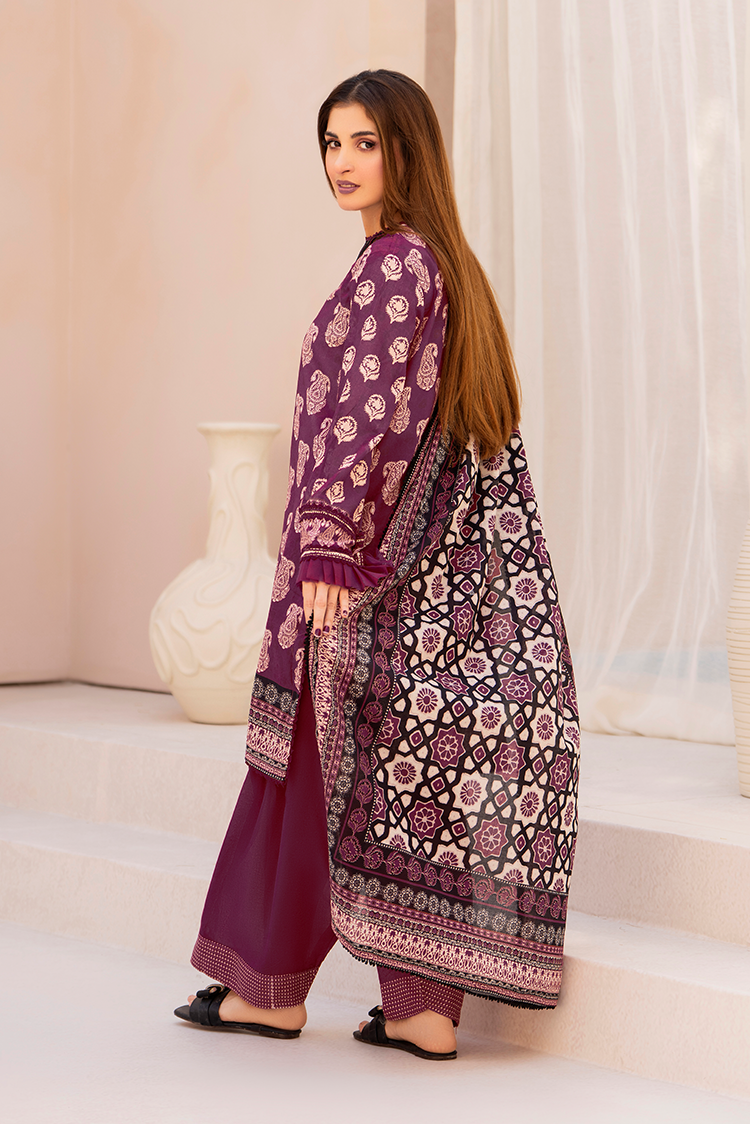 Picture of 3-PC Unstitched Printed Lawn Suit - Available at Raja Sahib