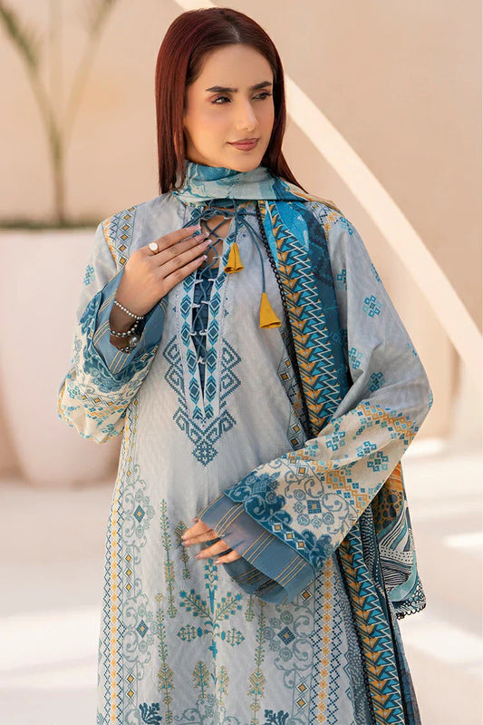 Picture of Ellena - 3-PC Unstitched Printed Lawn Suit - Available at Raja Sahib