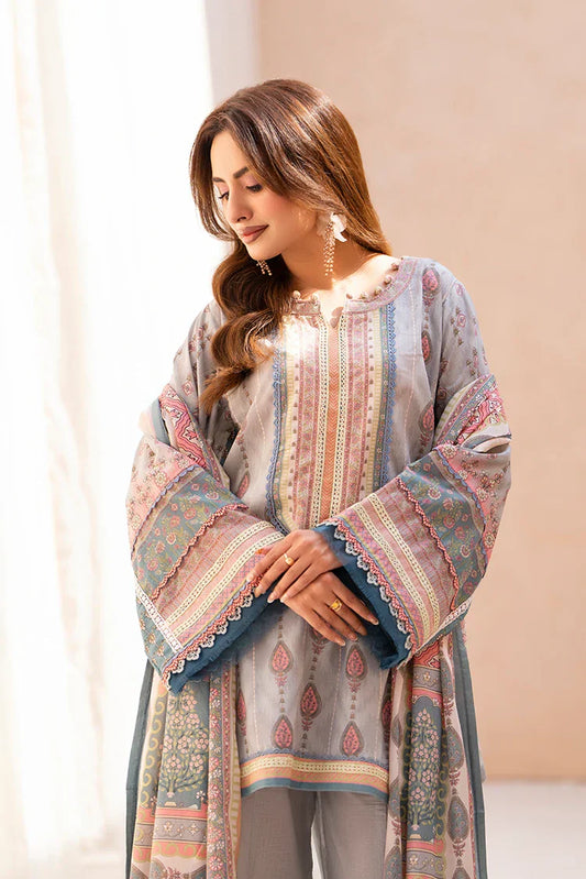 Picture of Ellena - 3-PC Unstitched Printed Lawn Suit - Available at Raja Sahib