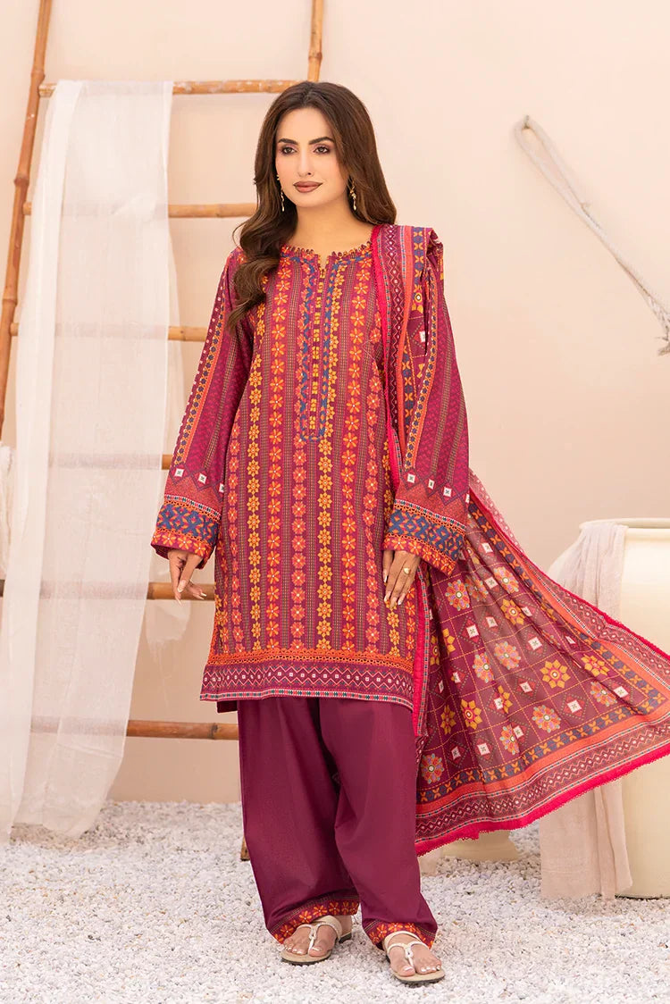 Picture of Ellena - 3-PC Unstitched Printed Lawn Suit - Available at Raja Sahib