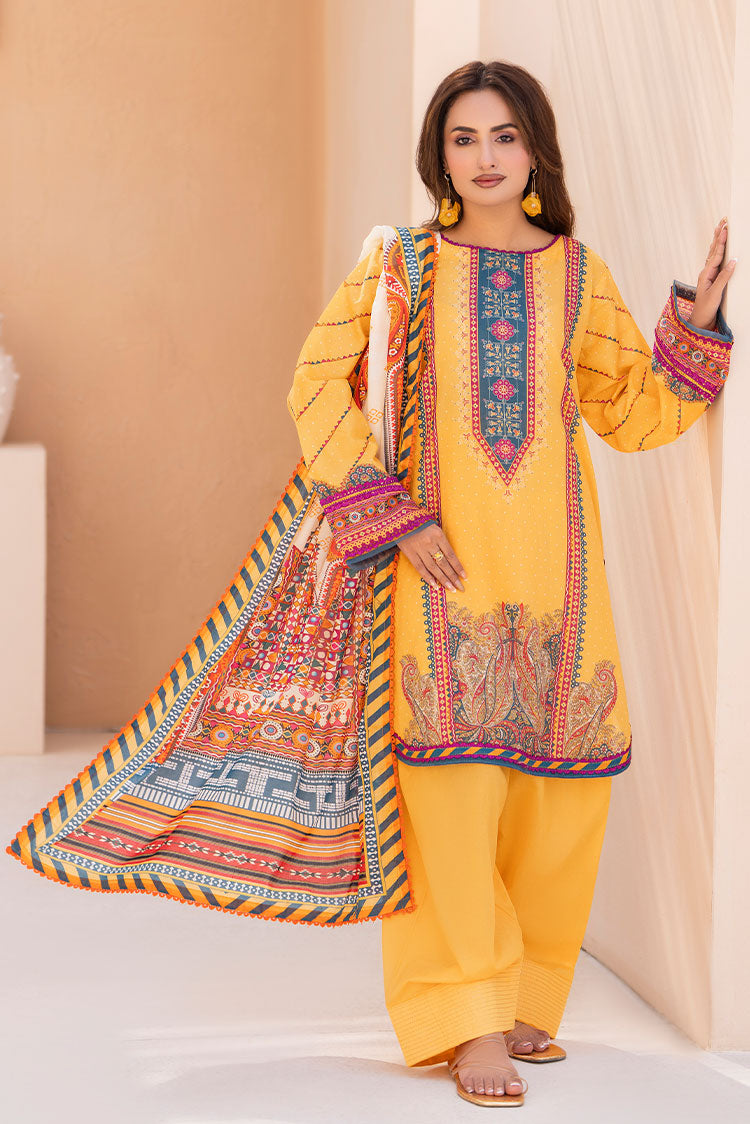 Picture of Ellena - 3-PC Unstitched Printed Lawn Suit - Available at Raja Sahib