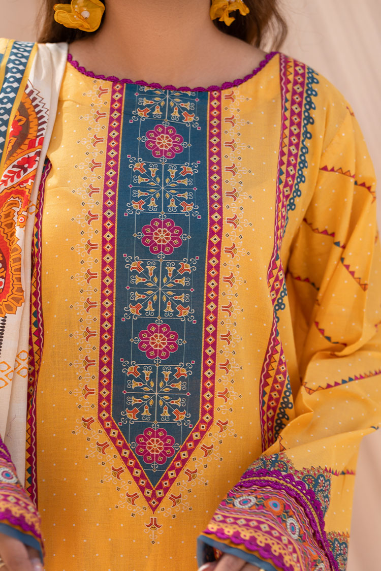 Picture of Ellena - 3-PC Unstitched Printed Lawn Suit - Available at Raja Sahib