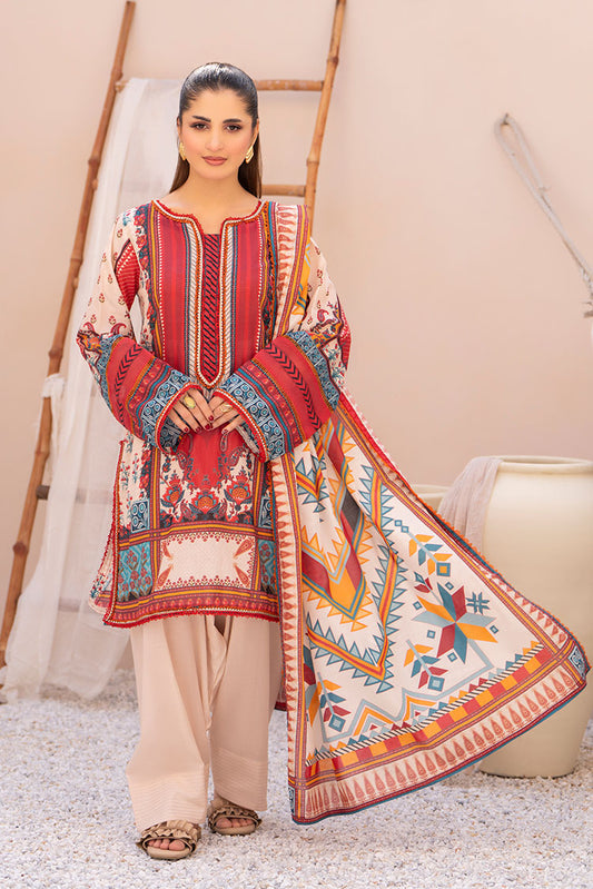 Picture of Ellena - 3-PC Unstitched Printed Lawn Suit - Available at Raja Sahib