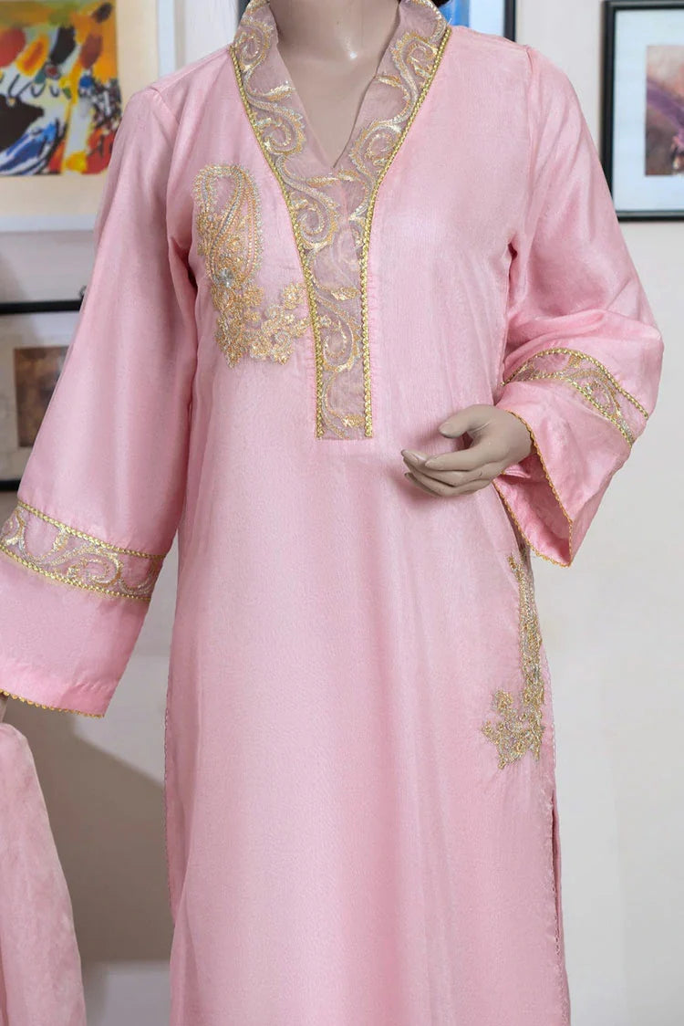 Picture of 6Teen - 3 Piece - Pink Oranza Embroidered Suit - Available at Raja Sahib