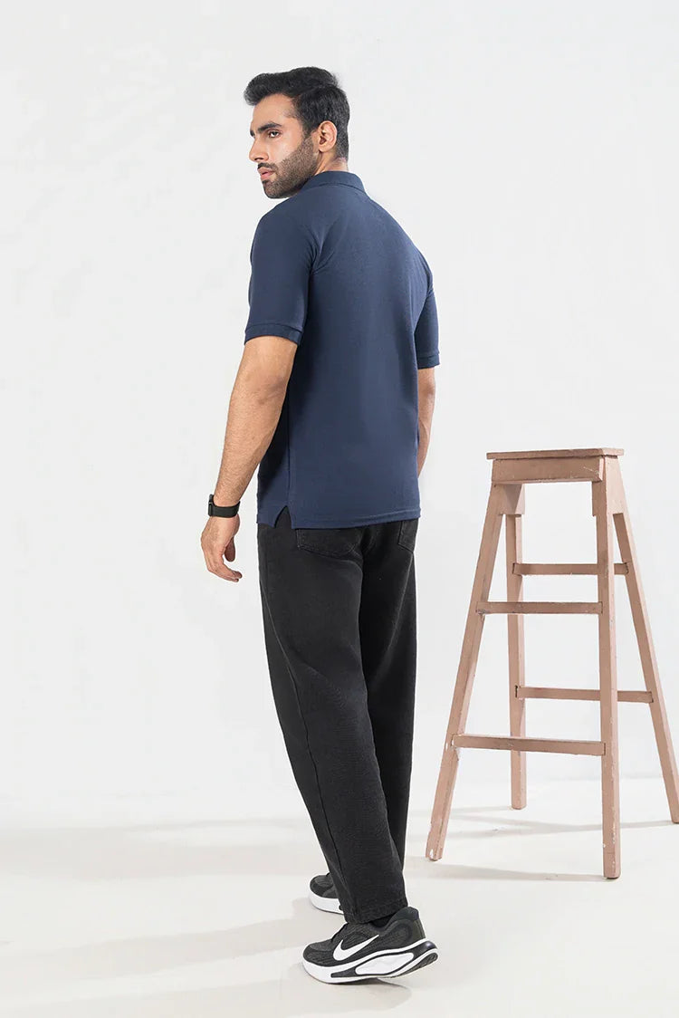 Picture of SA Pret - Navy Blue Polo Shirt - Available at Raja Sahib