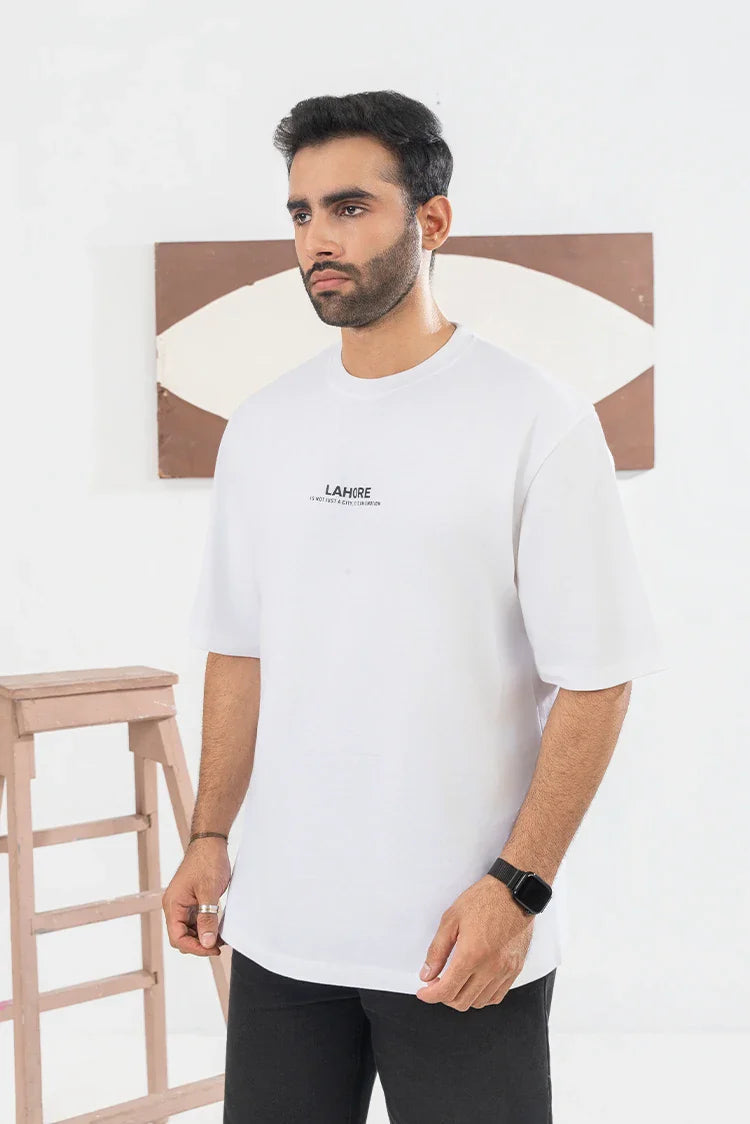 Picture of SA Pret - White Oversized T Shirt - Available at Raja Sahib