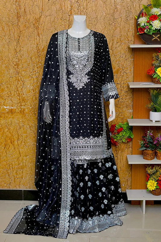 Picture of Saira Sultana - Lehanga Collection - Aleena - Black - Available at Raja Sahib