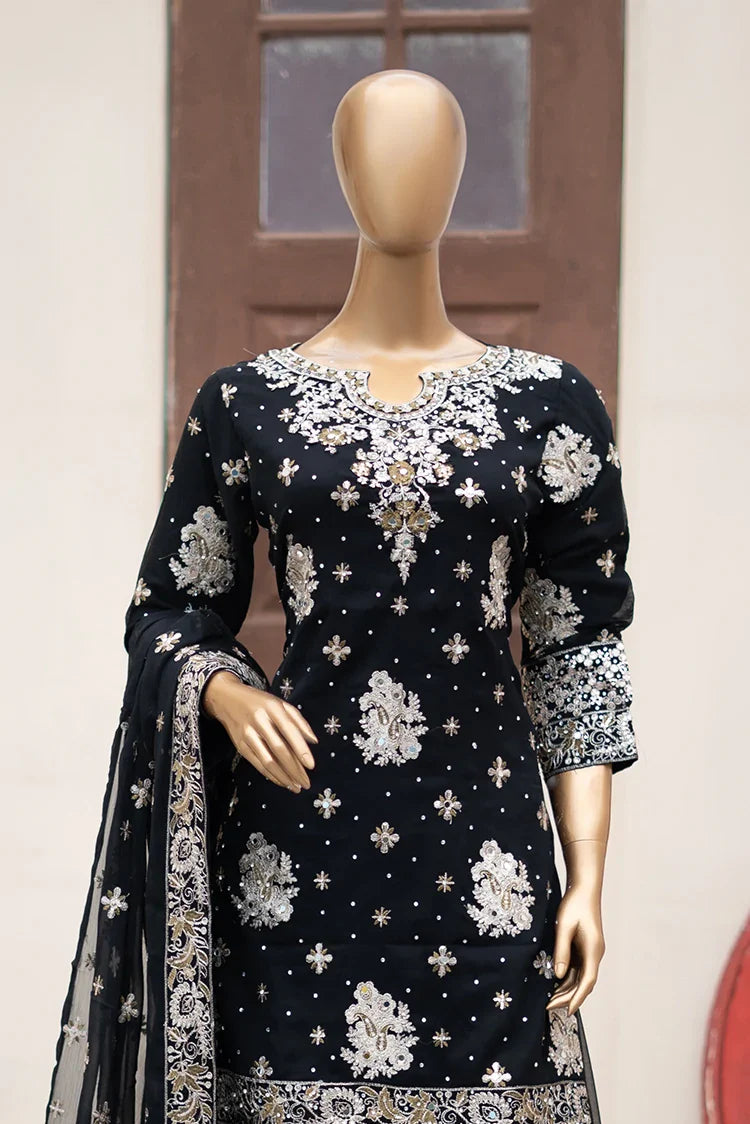 Picture of Saira Sultana - Lehanga Collection - Aasira - Black - Available at Raja Sahib