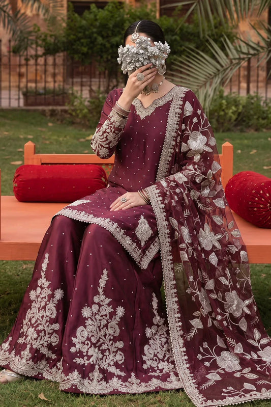 Saira Sultana - Haya - Maroon - 3 Piece