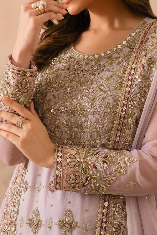 Saira Sultana - Mehar - Ash Pink - 4 Piece