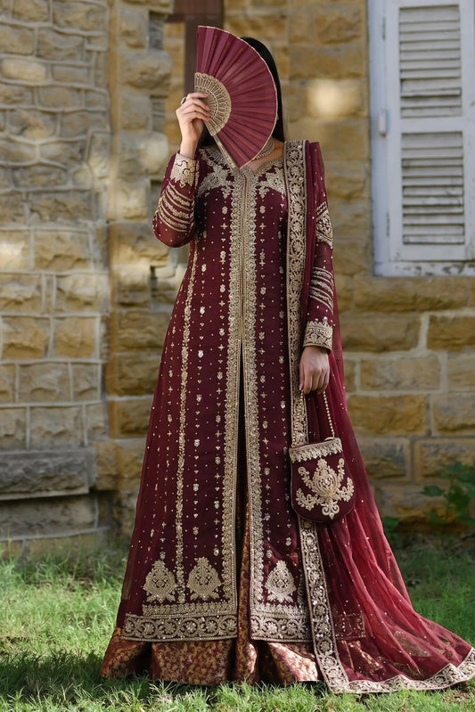 Saira Sultana - Parizah - Mahroon - 4 Piece