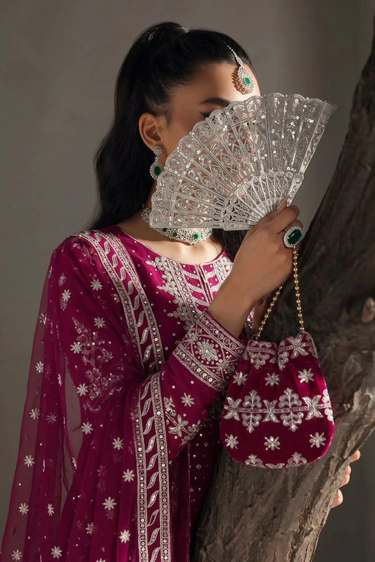 Saira Sultana - Saba - Cherry Pink - 4 Piece