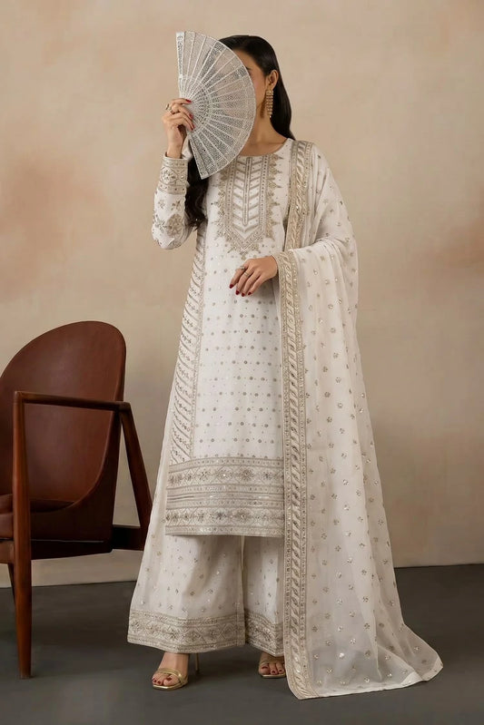 Saira Sultana - Saba - White - 4 Piece