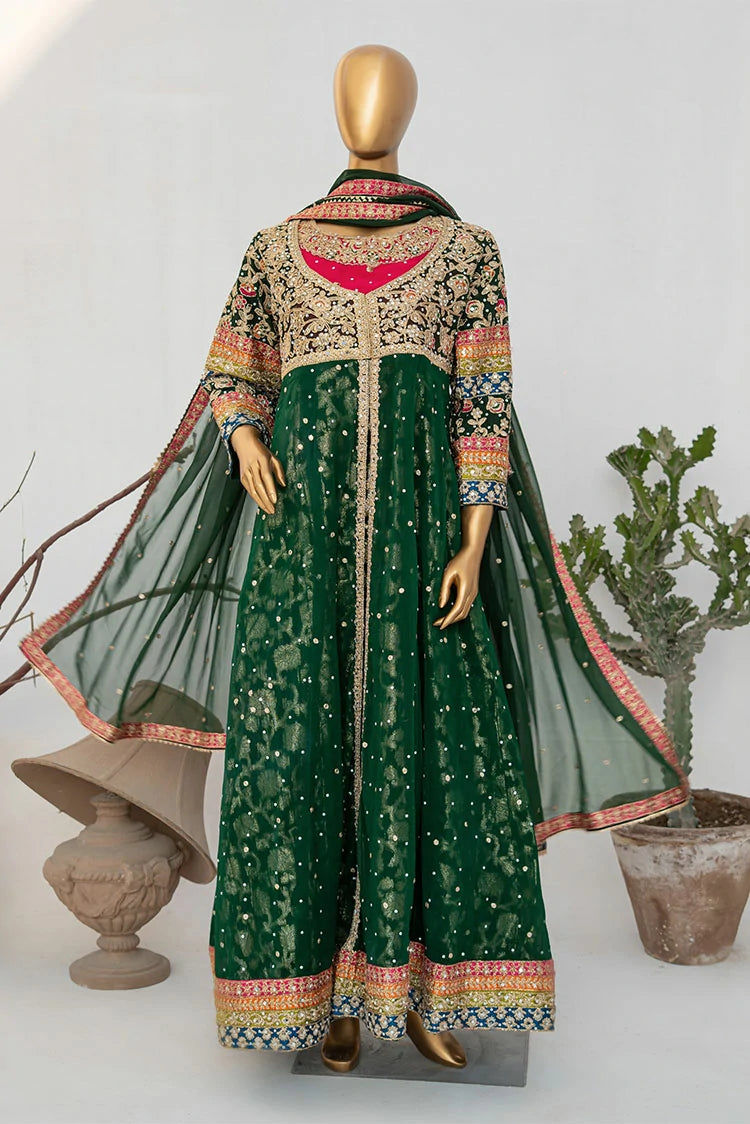 Picture of Saira Sultana - Andaaz - Sumaira - Bottle Green - Available at Raja Sahib