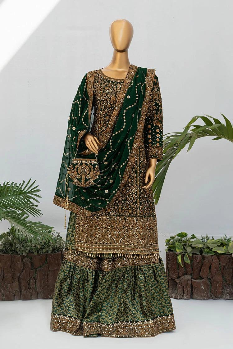 Picture of Saira Sultana - Andaaz - Zunairah - Bottle Green - Available at Raja Sahib