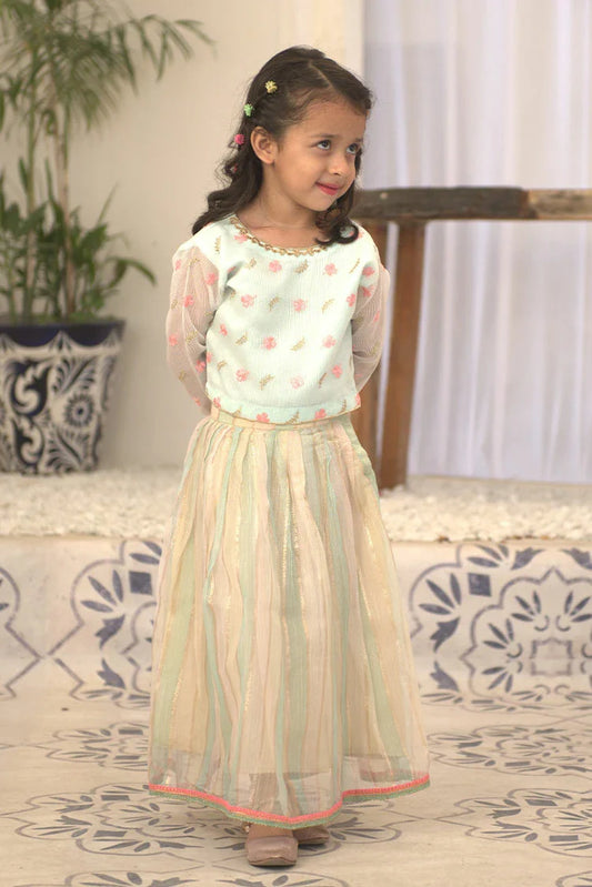 Sania Khan Studio - Pastel Bloom Lehenga Set