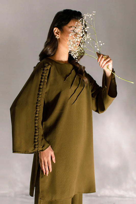 Picture of Ombrella - Serendipity Vol 3 - 2 Piece - Olive Green Lyra - Available at Raja Sahib