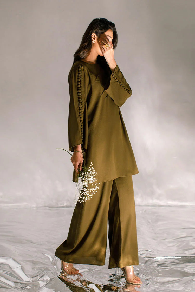 Picture of Ombrella - Serendipity Vol 3 - 2 Piece - Olive Green Lyra - Available at Raja Sahib