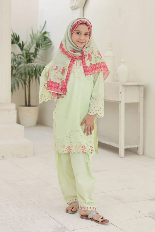 Suntex Fabrics - 3 Piece Embroidered Lawn Suit - Pistachio