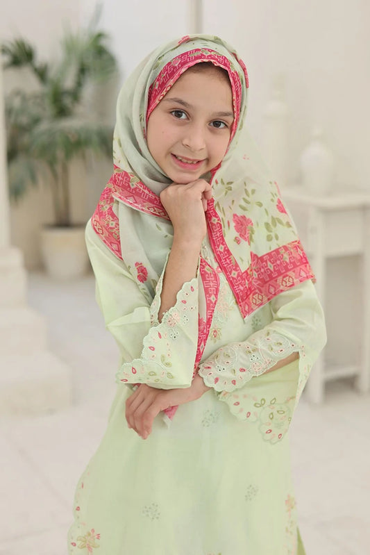 Suntex Fabrics - 3 Piece Embroidered Lawn Suit - Pistachio