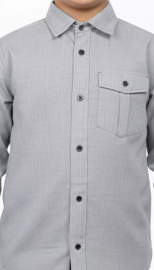 Picture of Peelu - Button Down Shirt - Grey - Available at Raja Sahib