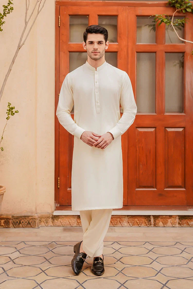 Picture of Divinely Crafted - Misaal '25 - Eggshell White - Boski - Available at Raja Sahib