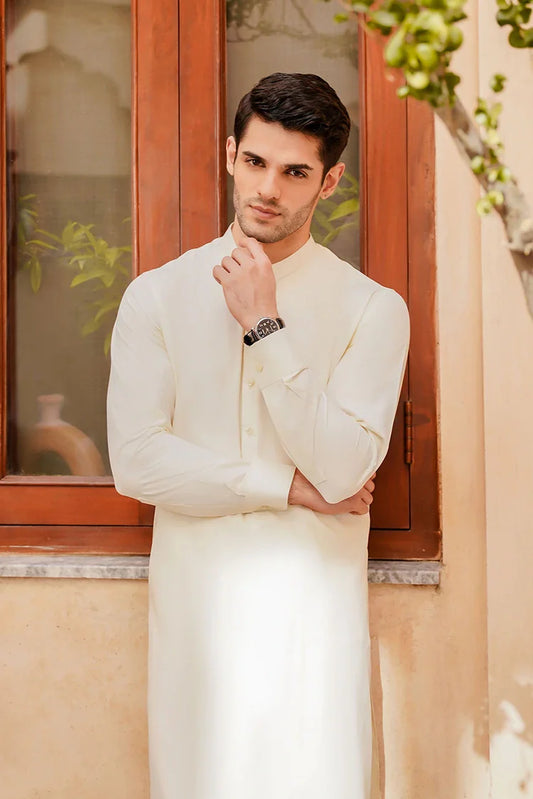 Picture of Divinely Crafted - Misaal '25 - Eggshell White - Boski - Available at Raja Sahib