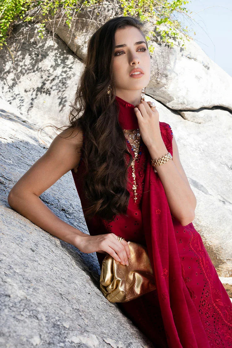 Picture of Fiona - Solara Luxury Lawn - Scarlet - Available at Raja Sahib