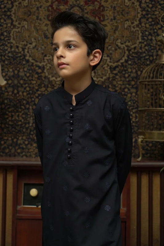 Picture of Maqsood Garments - Embroidered Kid's Wash & Wear Kameez Shalwar - Blue - Available at Raja Sahib