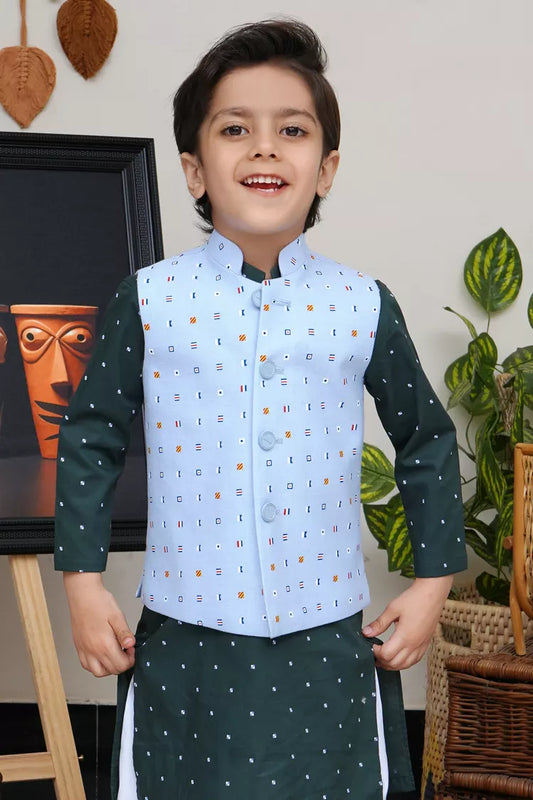 Maqsood Garments - Kid's Waist Coat - Ice Blue