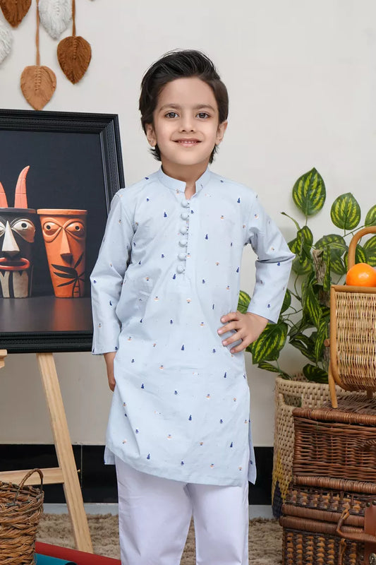 Maqsood Garments - Kid's Kurta - Ice Blue