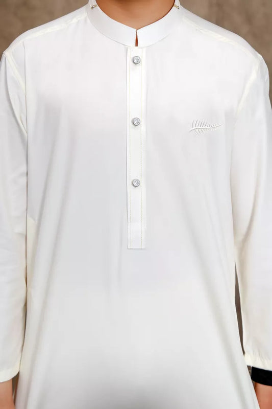 Picture of Maqsood Garments - Kid's Kameez Shalwar - Boski Off-White - Available at Raja Sahib