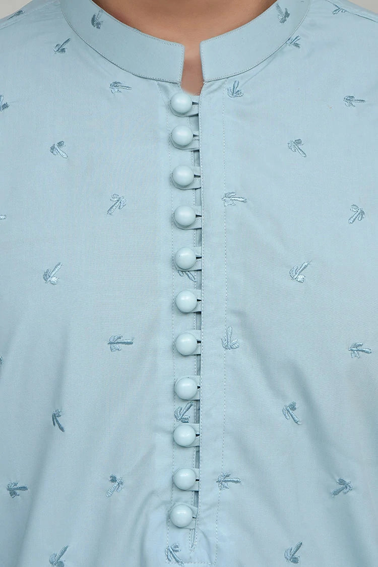 Picture of Maqsood Garments - Embroided Wash & Wear Kid's Kameez Shalwar - Sky Blue - Available at Raja Sahib
