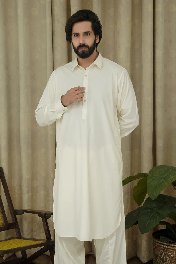Picture of Maqsood Garments - Collar Men's Shalwar Kameez - Boski - Available at Raja Sahib