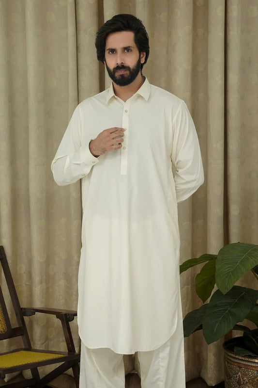 Picture of Maqsood Garments - Collar Men's Shalwar Kameez - Boski - Available at Raja Sahib