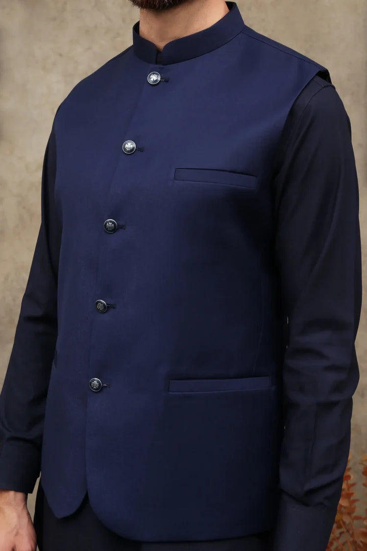 Picture of Maqsood Garments - Tropical Men's Waistcoat - Blue - Available at Raja Sahib