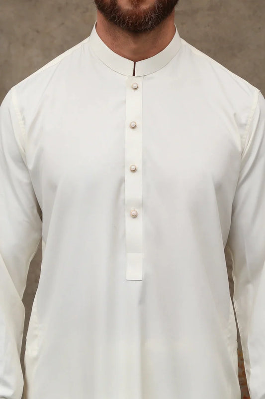 Picture of Maqsood Garments - Men's Shalwar Kameez - Boski Off-White - Available at Raja Sahib