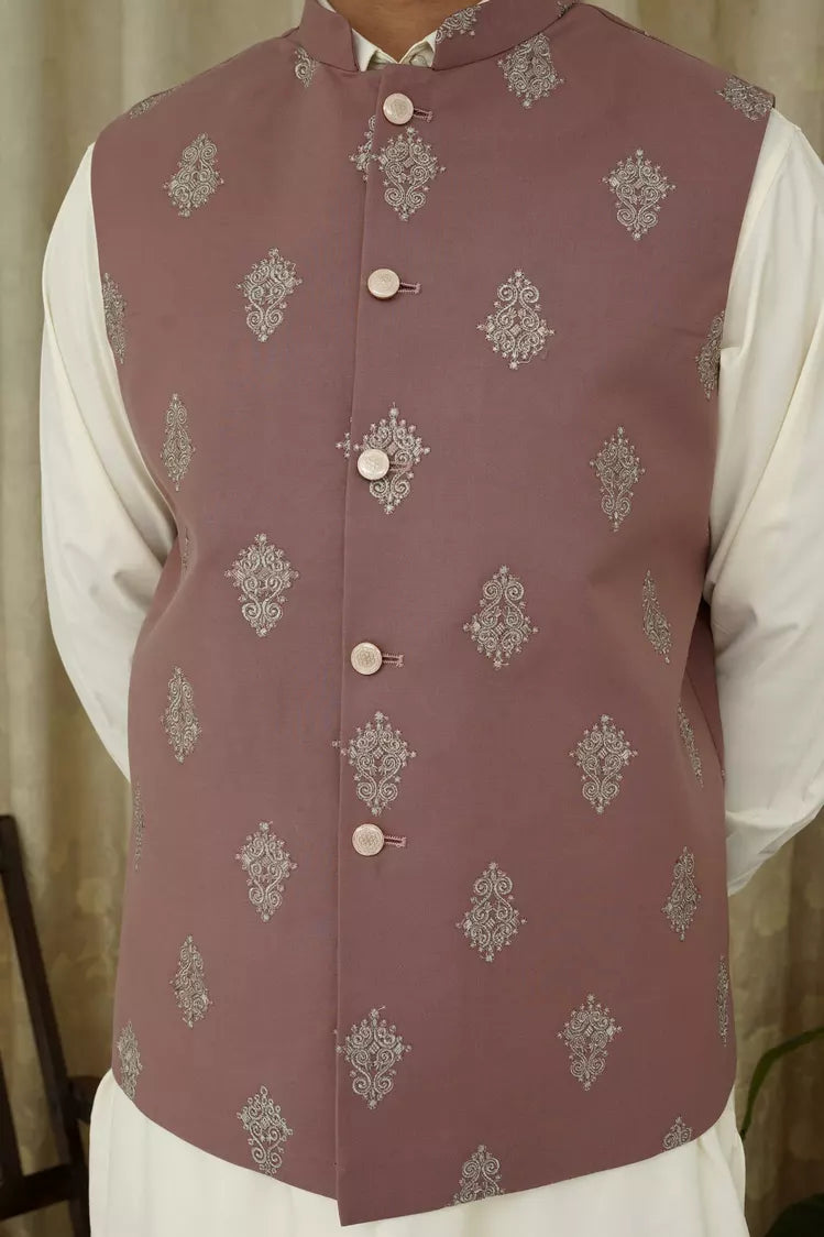 Picture of Maqsood Garments - Embroidery Men's Waistcoat - Red - Available at Raja Sahib