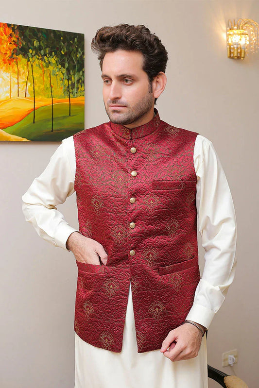 Picture of Real Image - Men's Waistcoat - OW-001 - Available at Raja Sahib