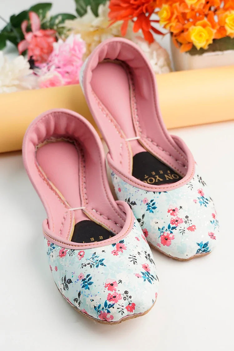 Picture of On Your Feets - Pastel Pink Floral - Available at Raja Sahib