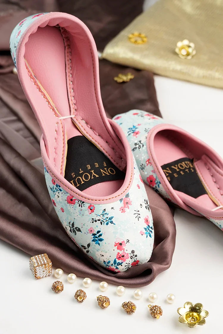 Picture of On Your Feets - Pastel Pink Floral - Available at Raja Sahib