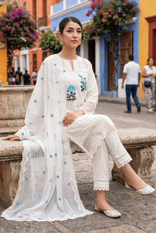 Maherposh - Luxury Festive Embroidered Lawn Suit - 3 Piece