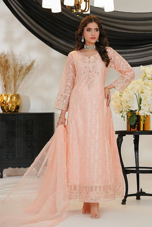 Picture of Alsiyaab - Adaa e Khaas - 3 Piece - Roshni - Peach - Available at Raja Sahib