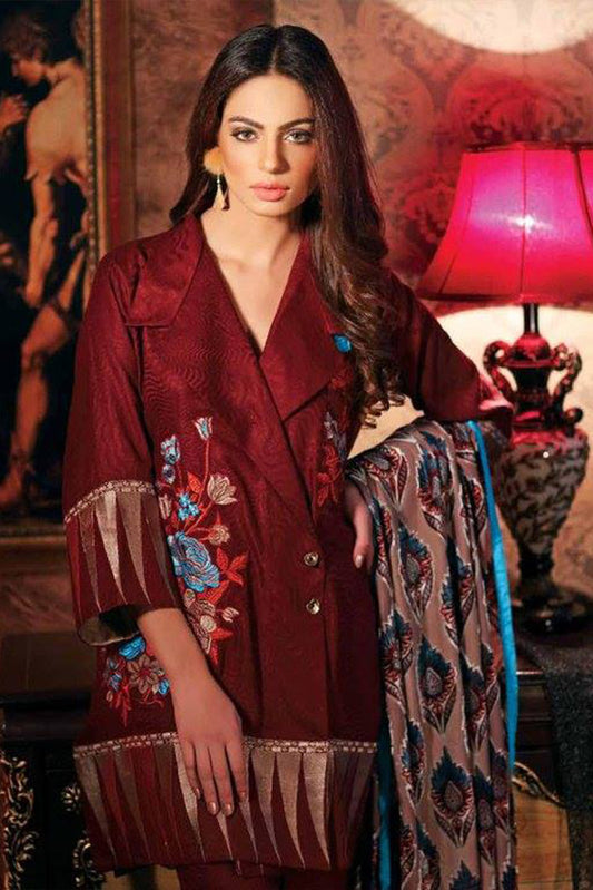 Picture of Charizma CH 23 Chenille Embroidered Leather Peach Collection 2017 - Available at Raja Sahib