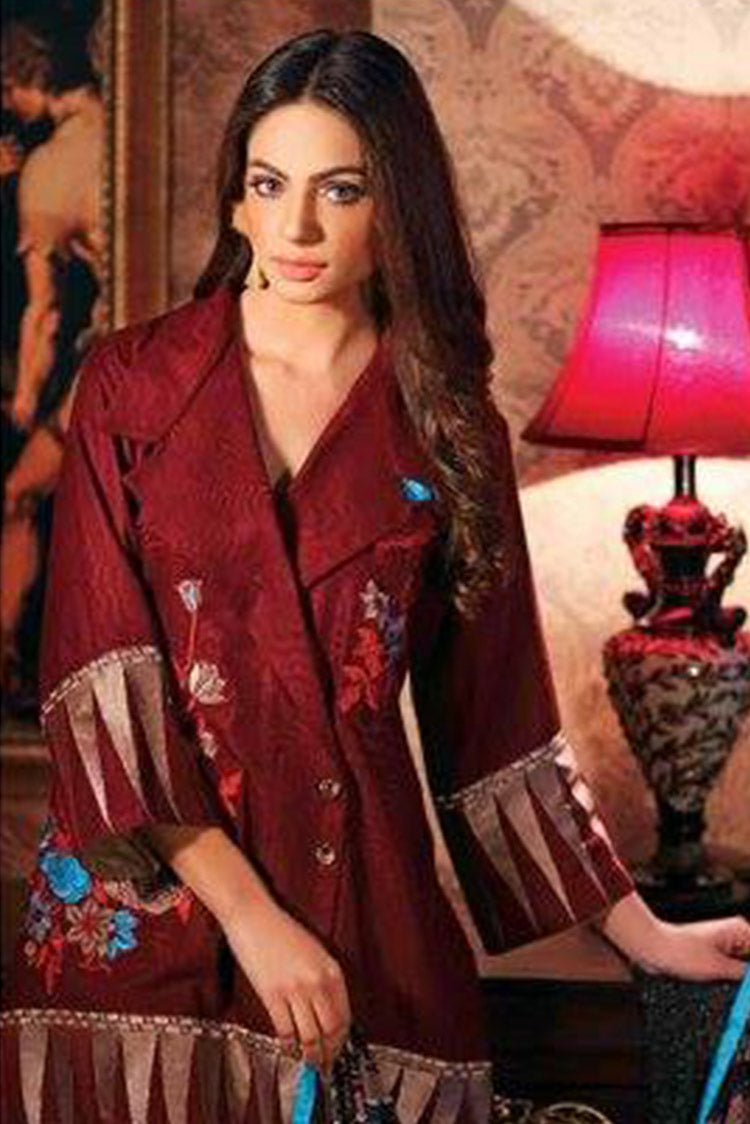 Picture of Charizma CH 23 Chenille Embroidered Leather Peach Collection 2017 - Available at Raja Sahib