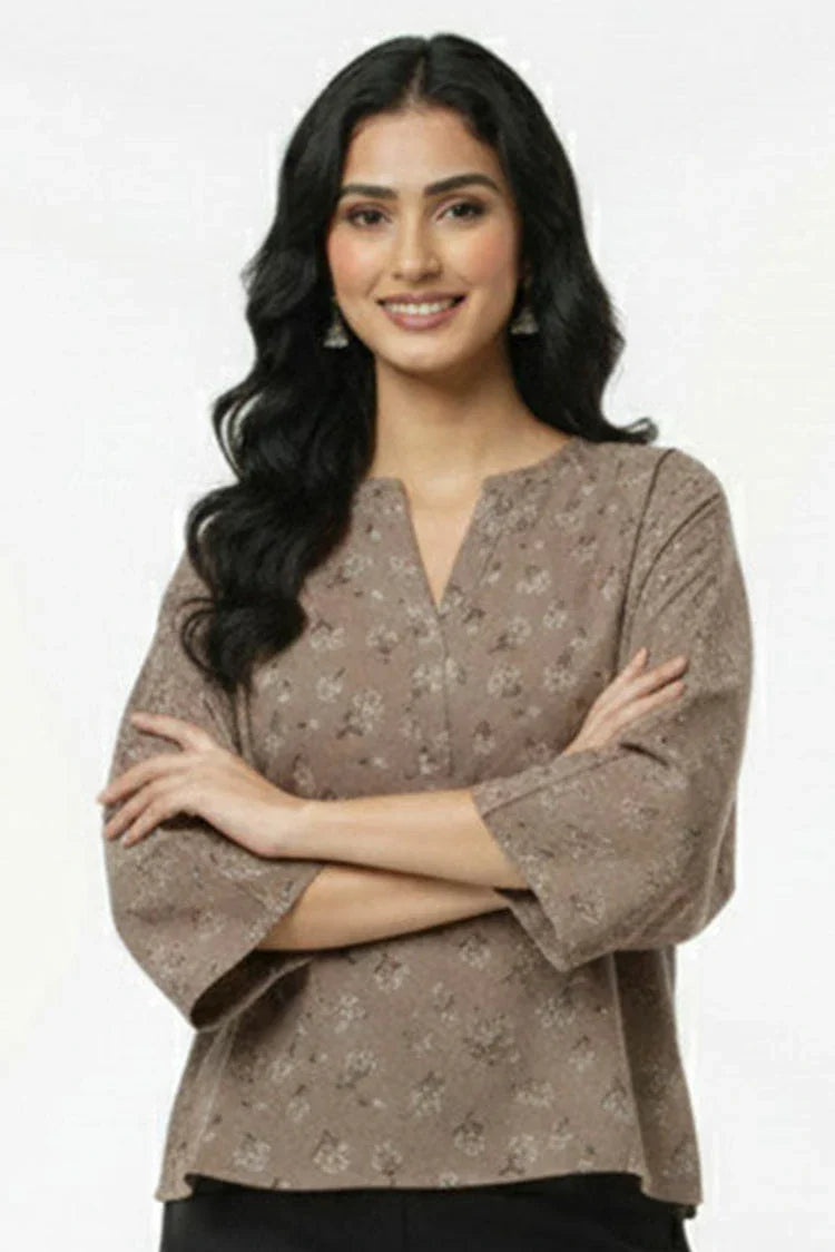 Picture of Peelu - Printed Top - Available at Raja Sahib