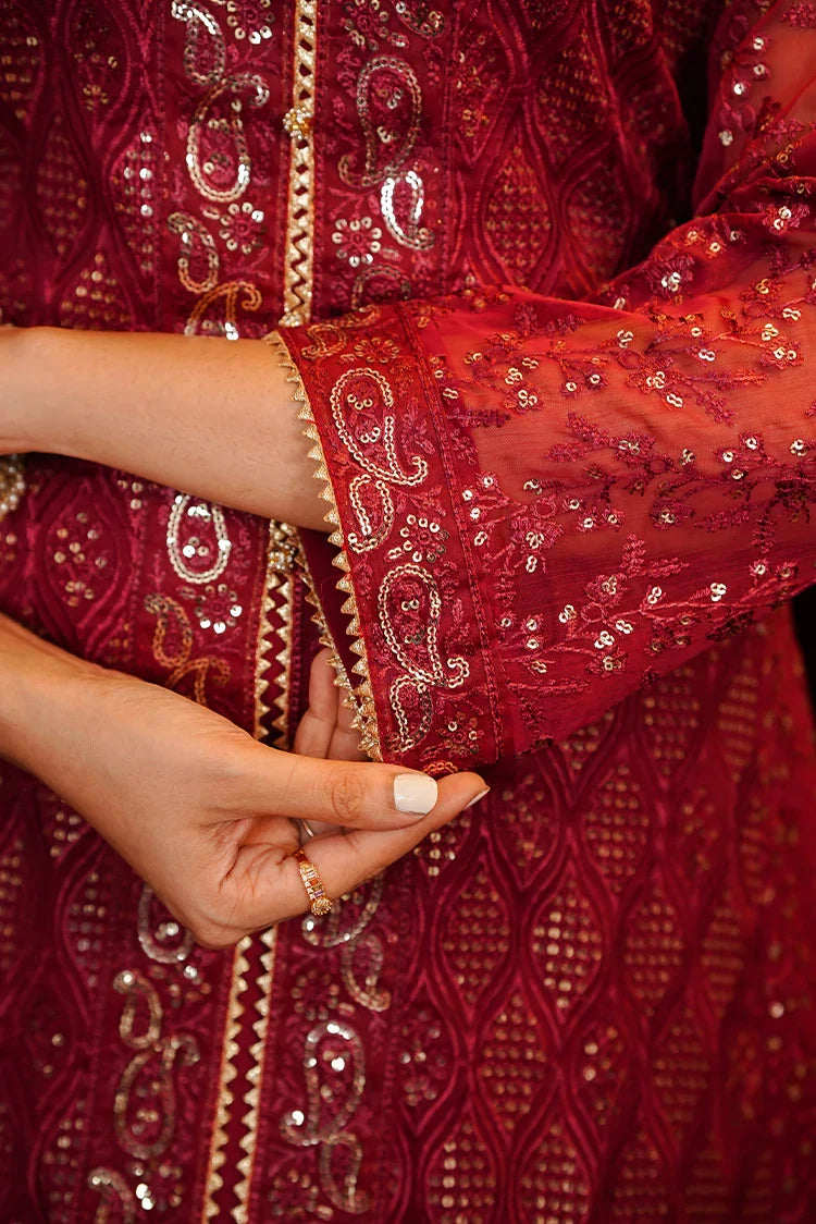 Picture of Alsiyaab - Adaa e Khaas - 3 Piece - Sana - Maroon - Available at Raja Sahib