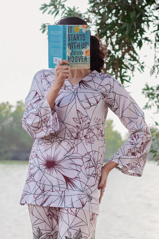 Picture of Tasneem Shamim - Sofia - Crepe - Co-ords - Available at Raja Sahib