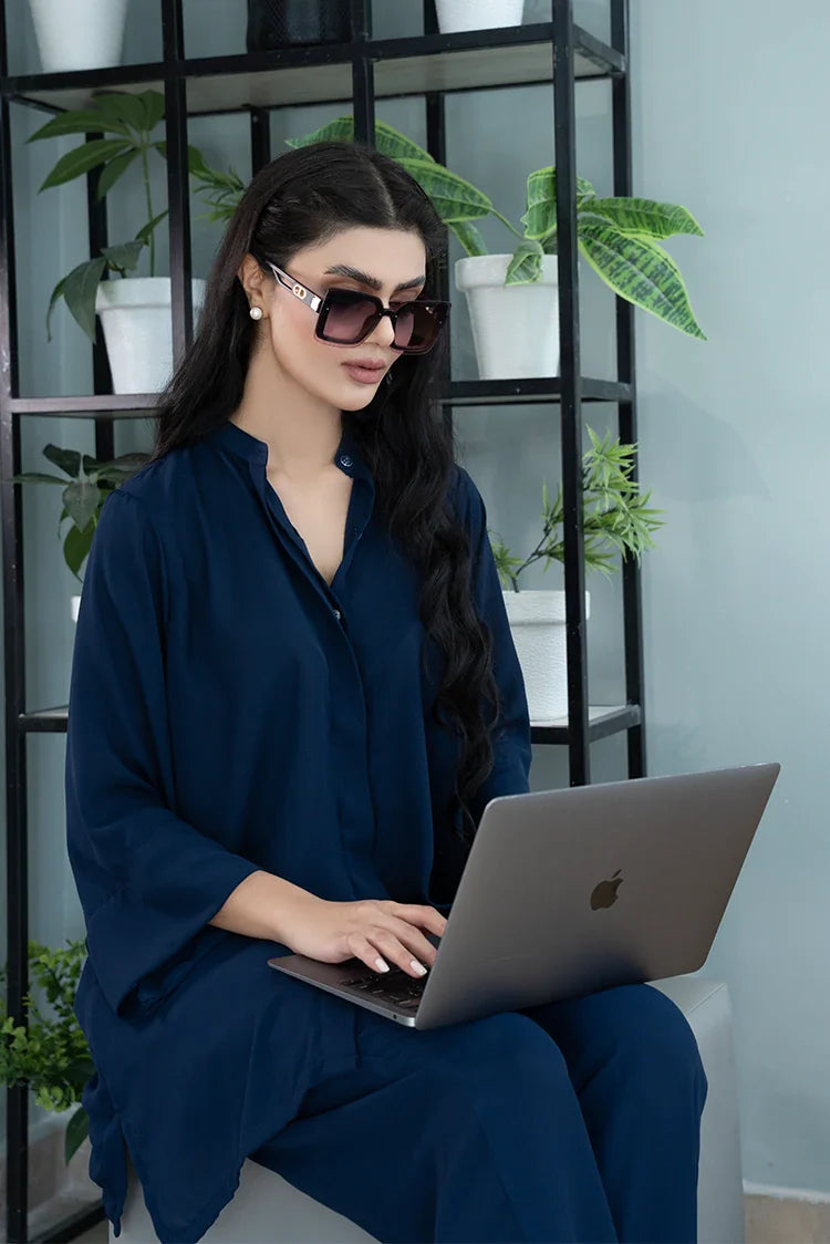 Picture of The Slay Wear - Evermore Work Wear - Navy Muse - Available at Raja Sahib